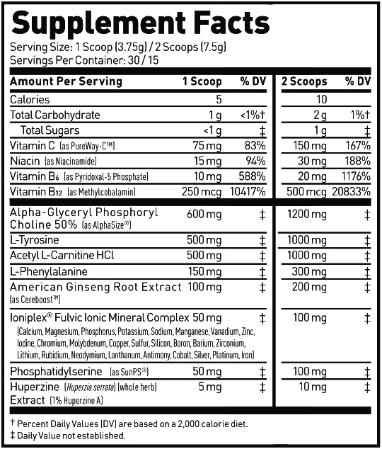 Kaged Mindset Nutritional Fact