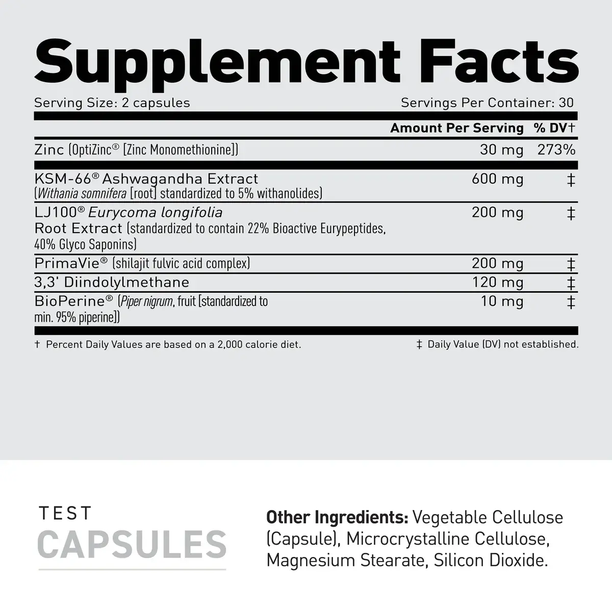 Kaged Test Supplement Facts
