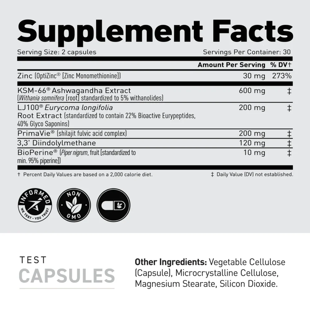 Kaged Test Supplement Facts