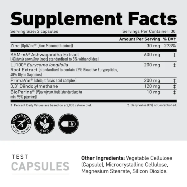 Kaged Test Supplement Facts